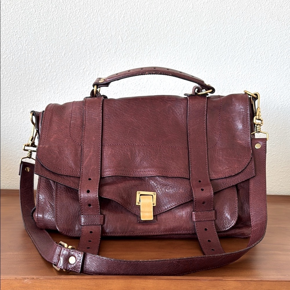 Large Proenza Schouler PS1 Bag in Burgundy